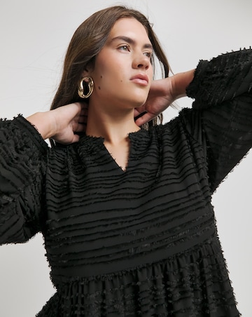 Native Youth Brushed Tonal Stripe Smock Maxi Dress