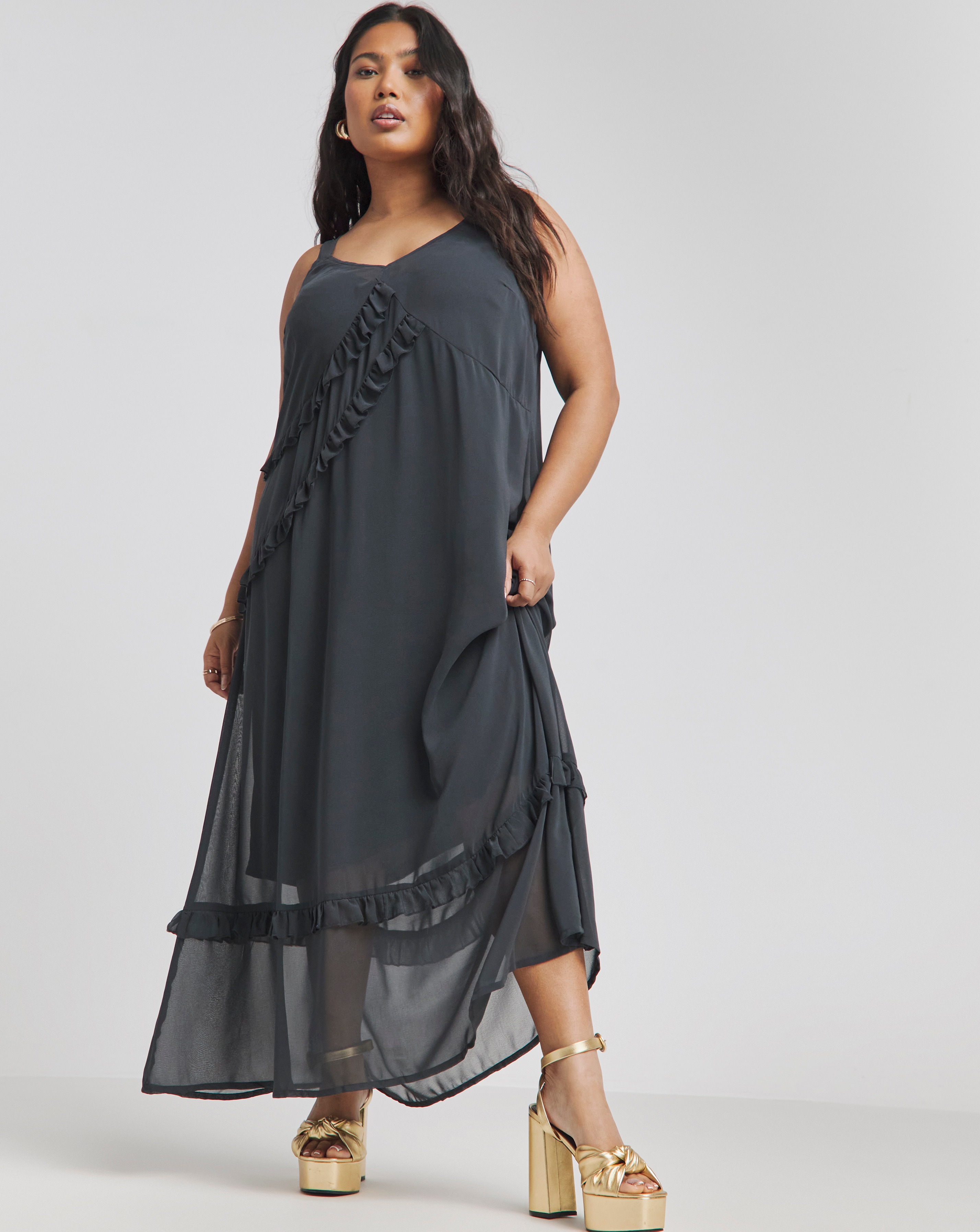 Ruffle clearance cami dress