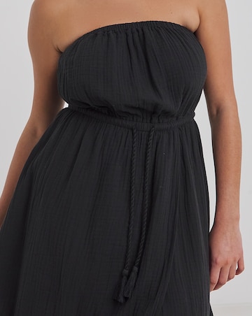 Beach to Beach Cotton Bandeau Beach Midi Dress