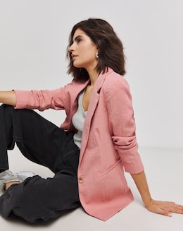 Dusty Pink Relaxed Lightweight Blazer