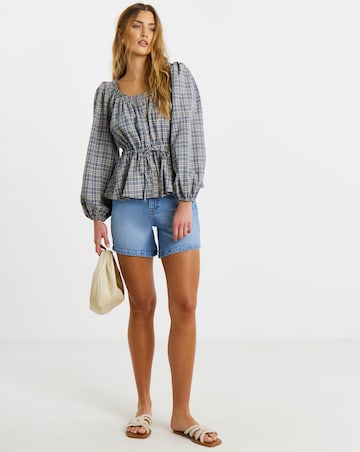 Cinch Square Neck Prairie Blouse