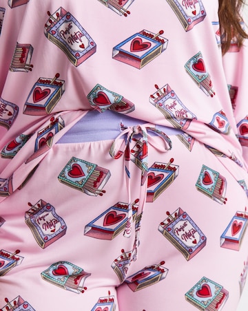 Chelsea Peers Classic Crew Neck Pyjama Set Perfect Match Print