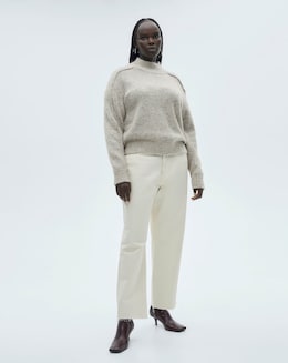 Mango Creme High Neck Sweater