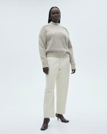 Mango Creme High Neck Sweater