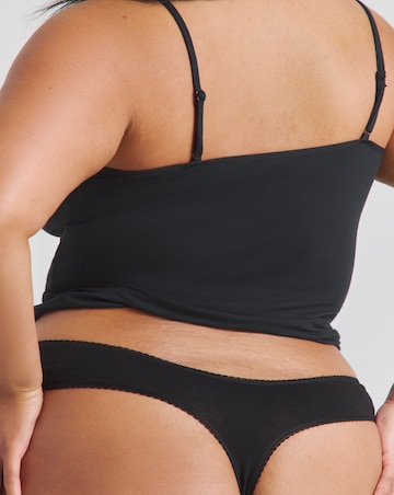 Pretty Secrets (5 Pack) Lace Top No VPL Thong Knickers Black