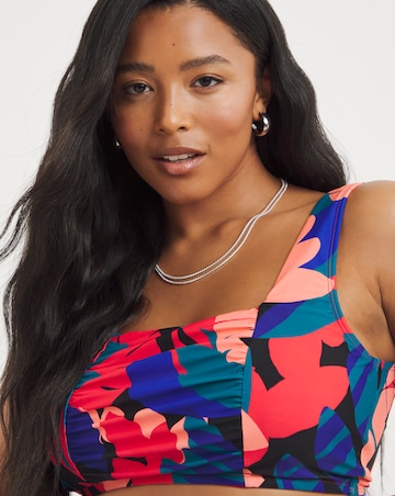 Tropical Mix And Match Square Neck Bikini Top