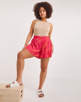 Pink Zebra Print Lightweight Relaxed Flippy Short