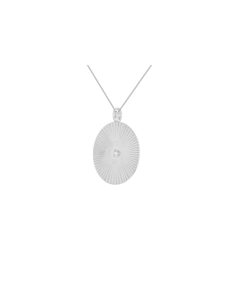Sterling Silver Groove CZ Necklace