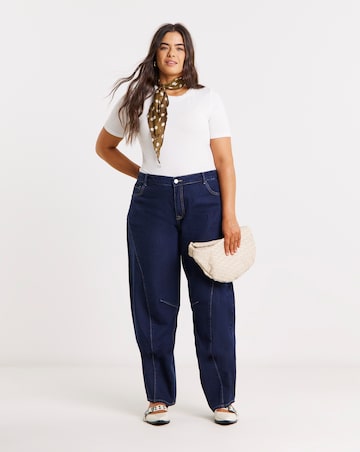 Simply Be Indigo Voluminous Barrel Leg Jean