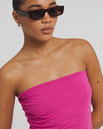 Hot Pink Longline Bandeau Top