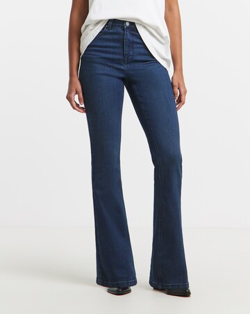 Super Stretch Indigo Flared Jeans