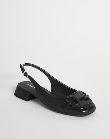 Everly Snaffle Trim Slingback Shoes Extra Wide EEE Fit