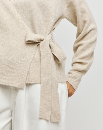 Oatmeal Ballet Wrap Cardigan