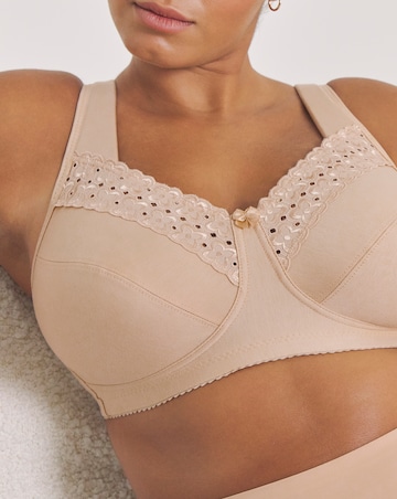 Miss Mary of Sweden Broderie Anglaise Cotton Non Wired Bra Skintone