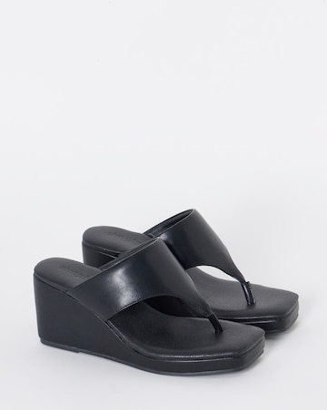 Fresno Wegded Toe Post Sandals - Extra Wide Fit (EEE)
