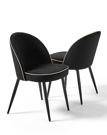 Joanna Hope Camille Contrast Pipe Pair of Dining Chairs