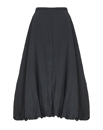 Simply Be Black Textured Bubble Hem Midaxi Skirt