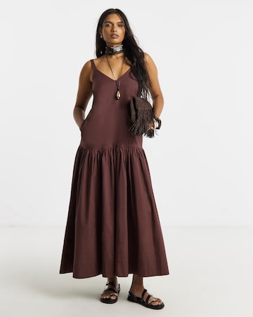 Chocolate Cotton Cami Dress