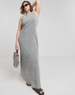 Simply Be Acid Wash Cotton Jersey Maxi Dress