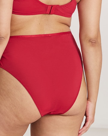 Pretty Secrets (2 Pack) Willow Stretch Lace High Leg Knickers Black/Red