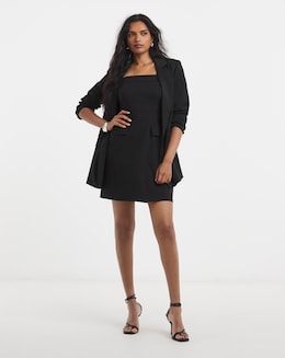 Black Utility Stretch Bandeau Mini Dress