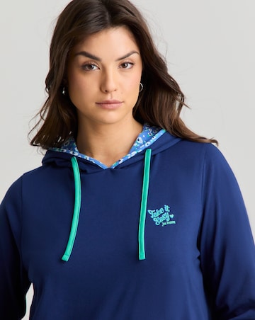 Joe Browns Jersey Longline Hoodie Blue