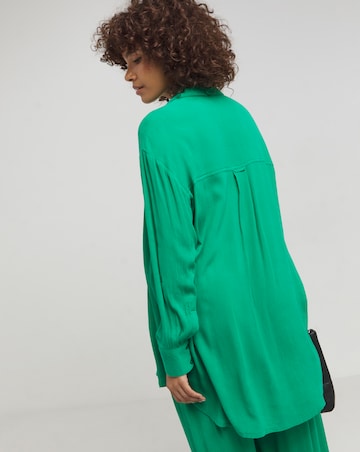 Green Oversized Crinkle Shirt