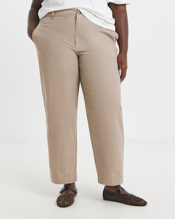Neutral Barrel Leg Chino Trousers