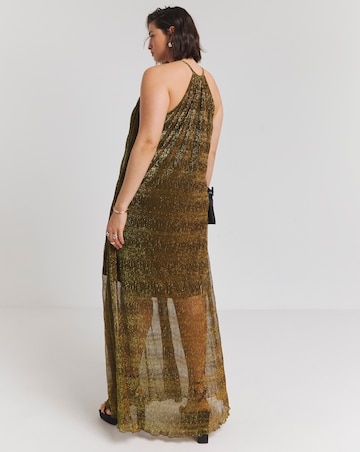 Bronze Foil Trapeze Maxi Dress