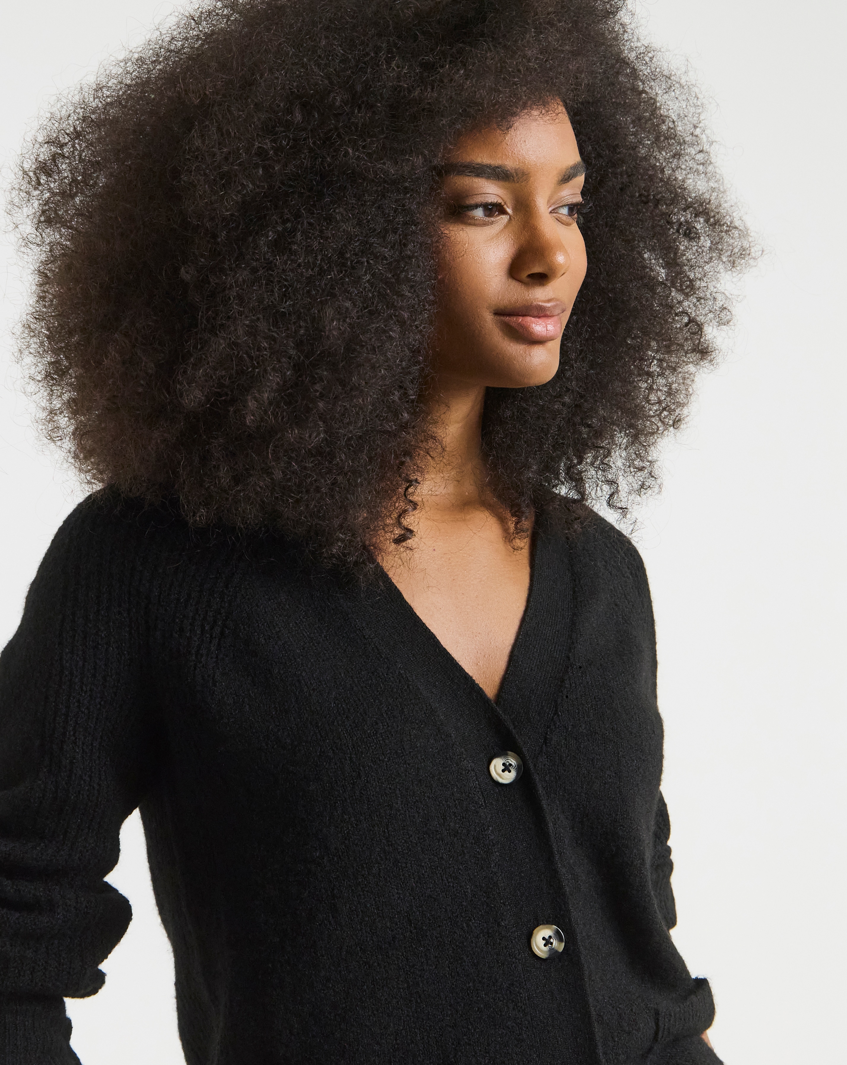 Cosy Yarn Black Boyfriend Cardigan | Simply Be