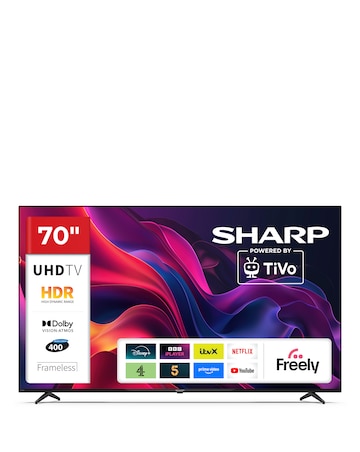 SHARP 4T-C70GK4245KB 70in 4K Ultra HD Smart TiVo LED TV with Freely