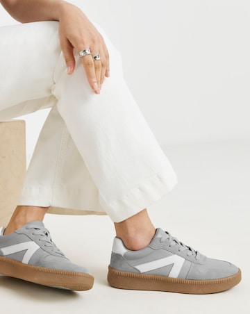 Rumba Leather Retro Lace up Trainer Extra Wide Fit (EEE)