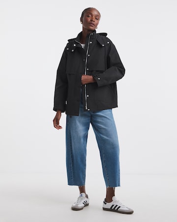 Black Short Storm Flap Parka
