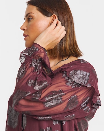 Simply Be Plum Jacquard Smock Dress