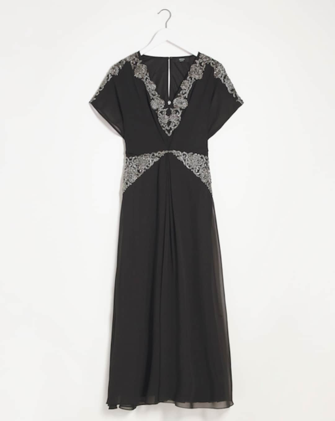 joanna hope beaded maxi dress Theresa Beaded Bolero Jacekt With Scallop Edge And Crepe Shift Dress – Gina  Bacconi