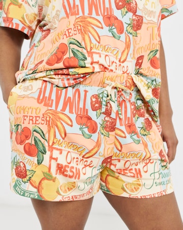 Figleaves Fruit V-Neck Pyjama Shorts Set