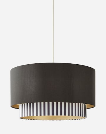 Joanna Hope Black & White Striped 2 Tiered Light Shade 50cm