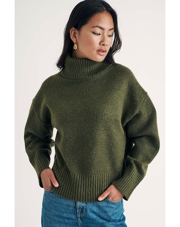 Nobody's Child Green Roll Neck Meet the Jean Jumper