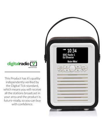 VQ Retro Mini DAB Radio - Black