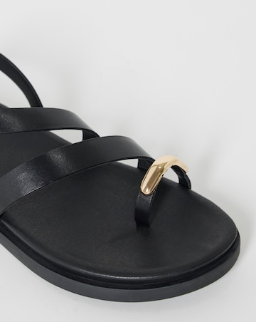 Carlota Leather Toe Hardware Footbed Sandals - Wide Fit (E)