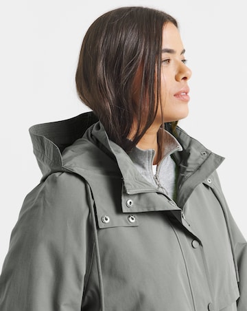 Grey Short Storm Flap Parka