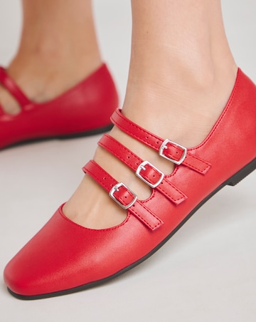 Jemma Multi Strap Mary Jane Ballerina - Wide Fit (E)