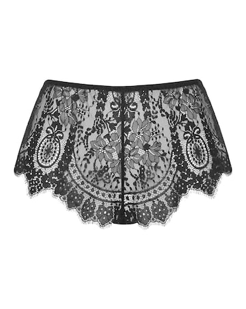 Figleaves Curve Adore Black Lace French Knickers - Black