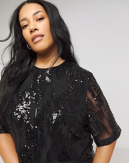 Joanna Hope Sequin Blouse