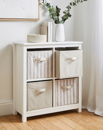 Striped Set of 4 Storage Cubes