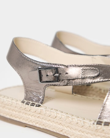 York Peep Toe Leather Espadrille Sandals - Extra Wide Fit (EEE)