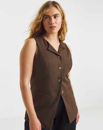 Chocolate Longline Waistcoat