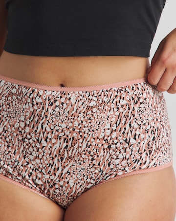 Pretty Secrets 7 Pack Full Fit Brief Knickers Natural/Animal