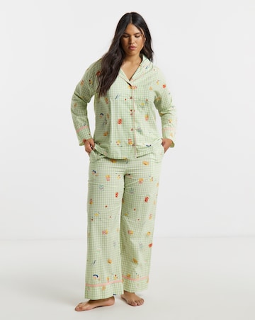 Simply Be Gingham Breakfast Print Pyjama Set