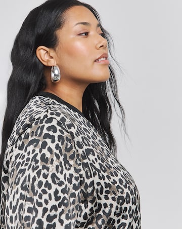 Leopard Print Satin T-Shirt Dress